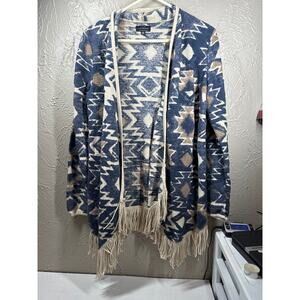 Lucky Brand Women's Geometric Aztec Open Wrap Cardigan Sweater‎ Size Medium